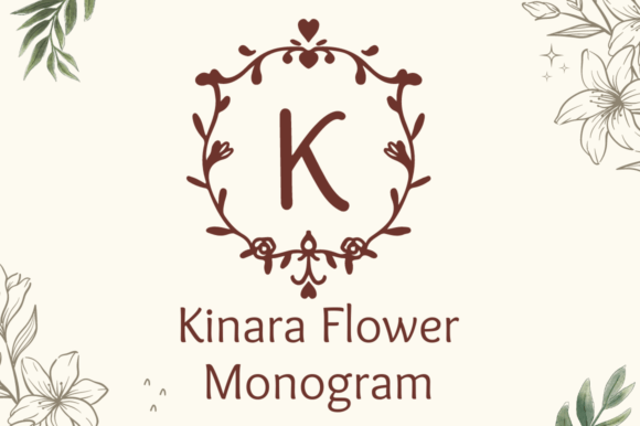Kinara Flower Monogram: A Graceful Typeface for Digital Design